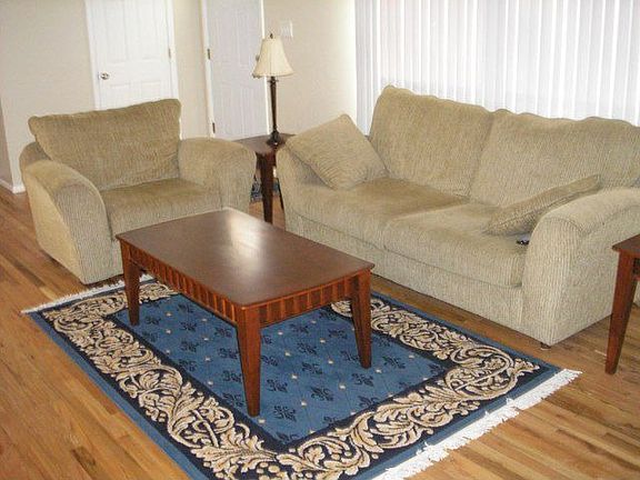 Living room with new hardwood floors