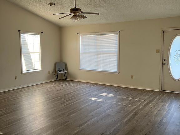 living room view from dining area