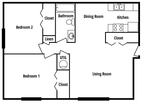 Floor plan Two Bedroom