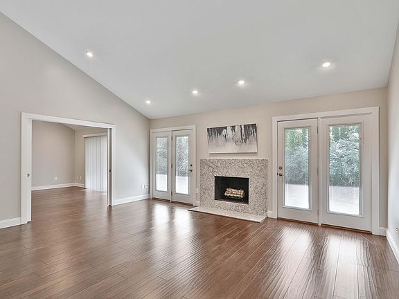 Family Room with walkout and wood fireplace