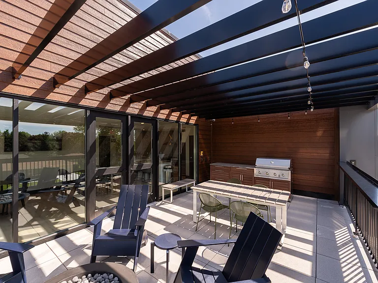 Comfortable seating under cover for easy evenings outside.