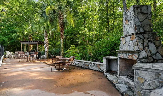 Fireplace, Tables and Gas Grille