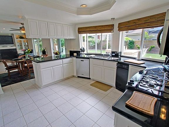 Upgraded kitchen overlooking backyard and Wetlands