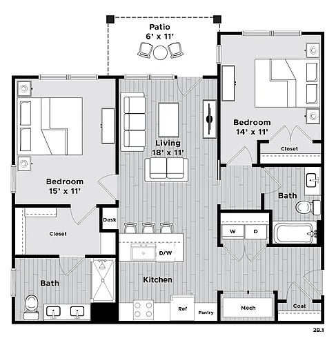 Floor plan The Horseshoe (2B.1)
