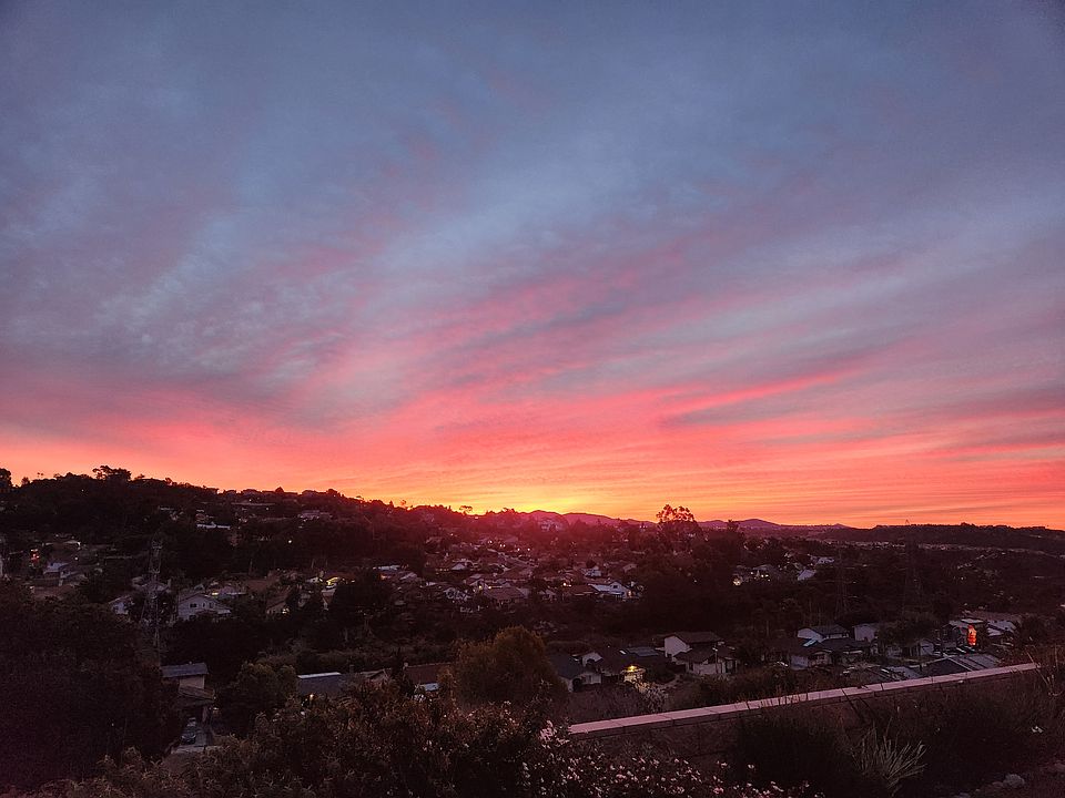 Sunrise view from backyard