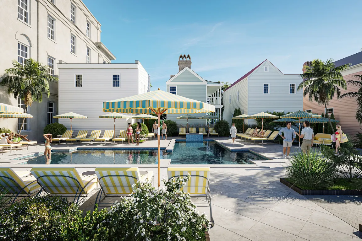 Resort inspired pool on site