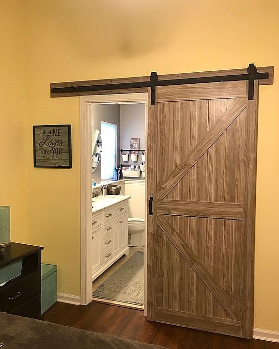 Barn door to master bath