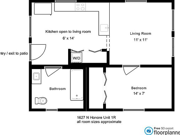 5th image of 1627 N Honore St APT 1R