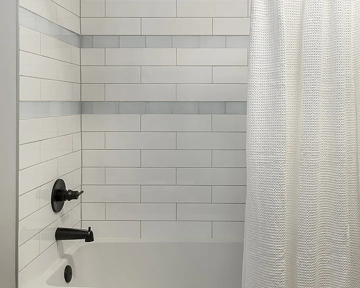 Apartment Bathroom with large soaking tub.
