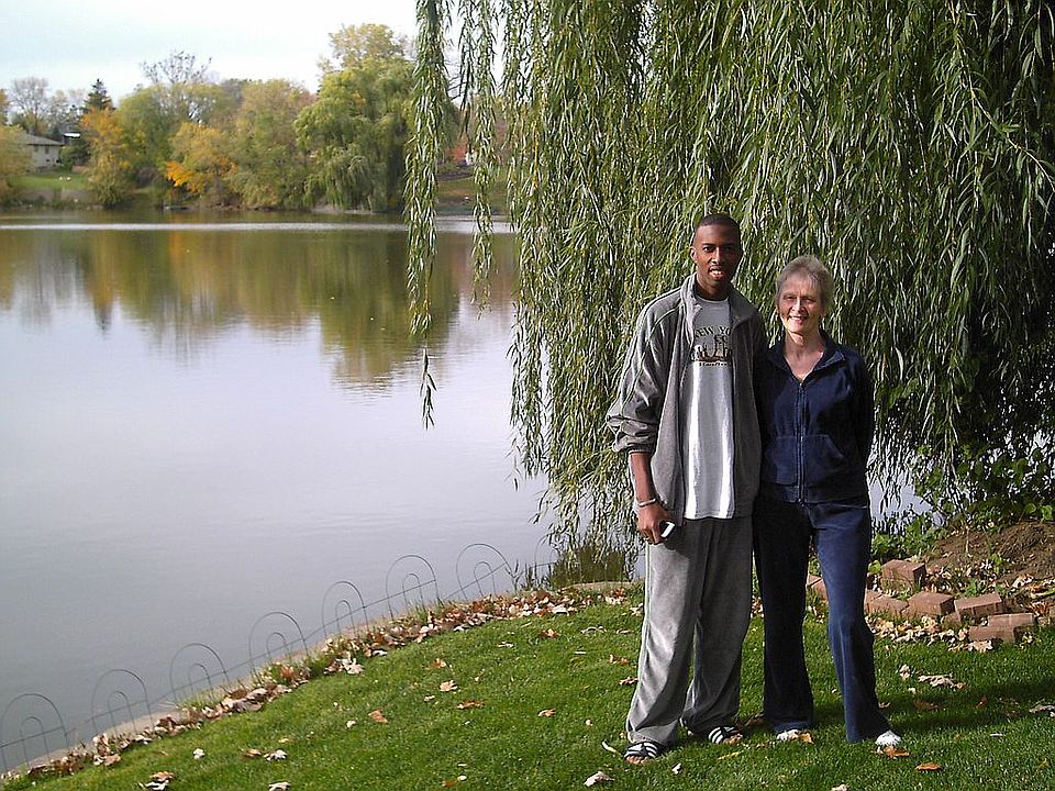 Back yard with lake view