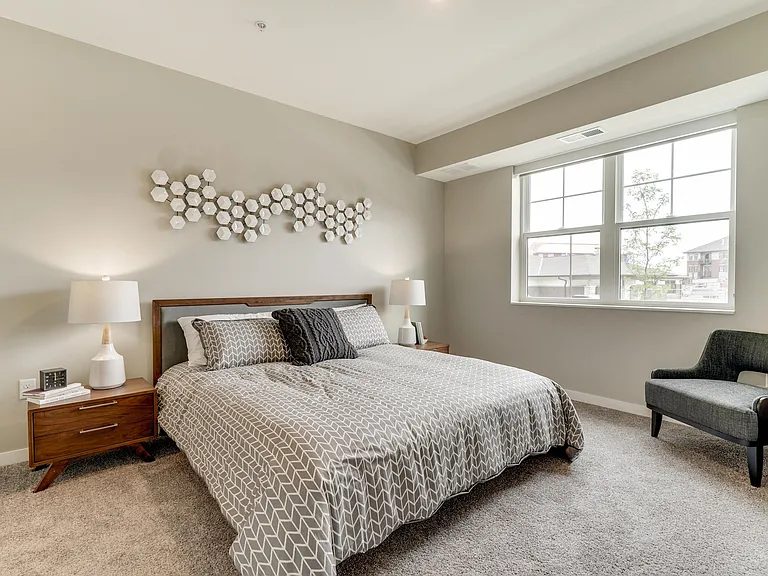 Our bright and airy bedrooms feature large windows, allowing natural light to fill the space.