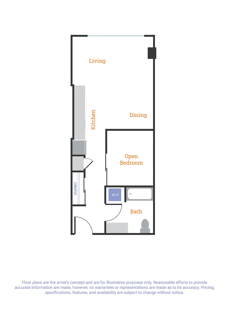 Floor plan Urban 1 Bedroom i