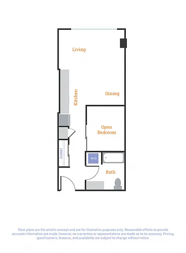 Floor plan Urban 1 Bedroom i