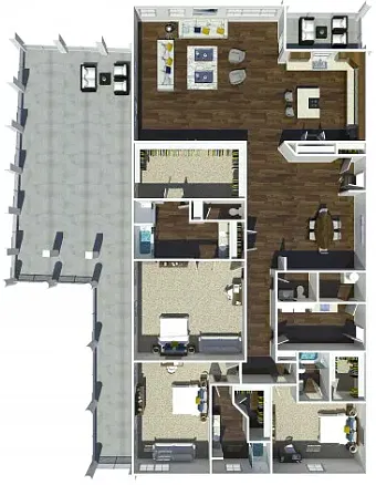 Floor plan Jewel Condo with Garage Space