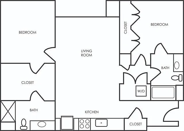 Two bedroom, two bath 975 sq ft apartment Two bedroom, two bath 975 sq ft apartment