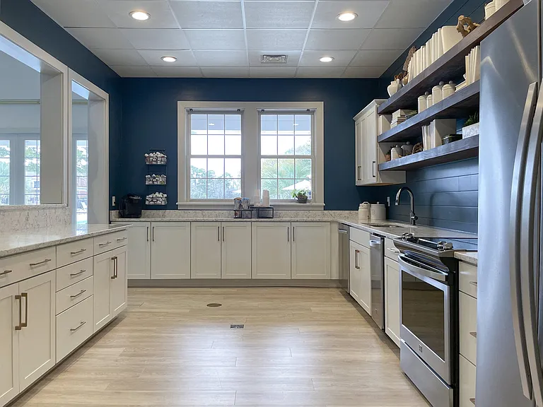 Spacious kitchen in clubhouse