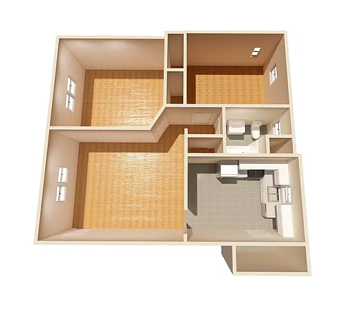 Floor plan 2 Bedroom/1 Bathroom