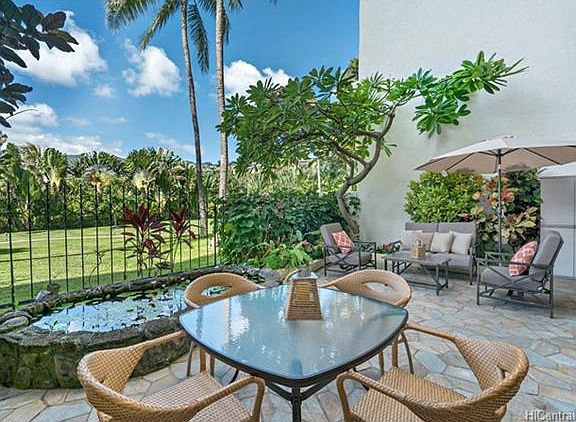 backyard with gate to park