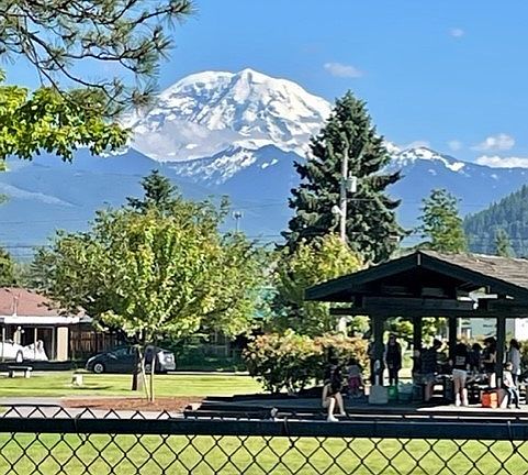 View of Mt. Rainier from your back yard...