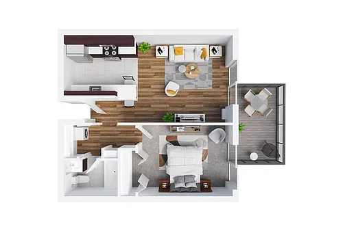 Floor plan 1BR/1BA - A