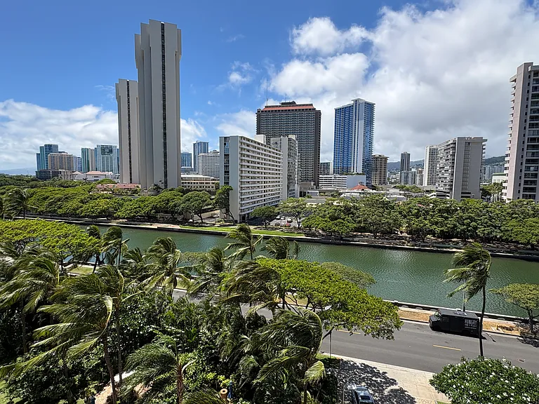 View looking over the Ala Wai and westward