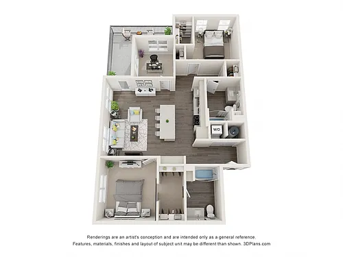 Floor plan B3 + Den