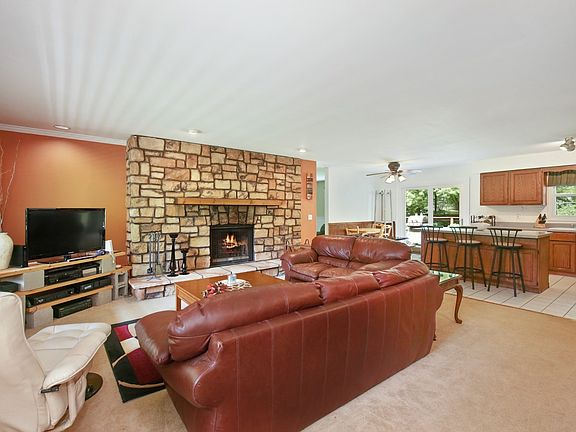 Huge living room just off kitchen.