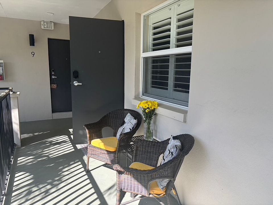 Outdoor hang out space with ample shade and sun