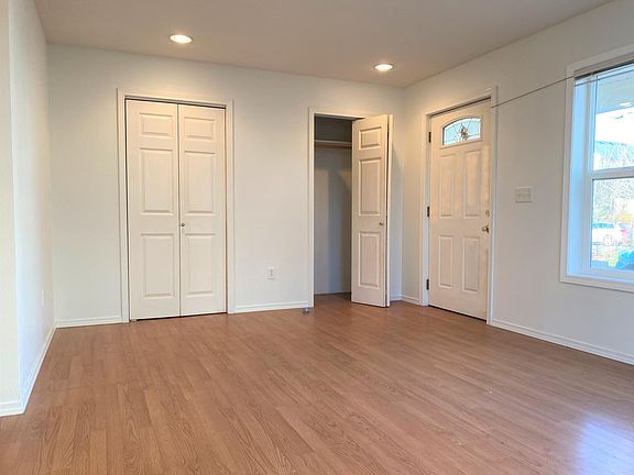 front door and living room