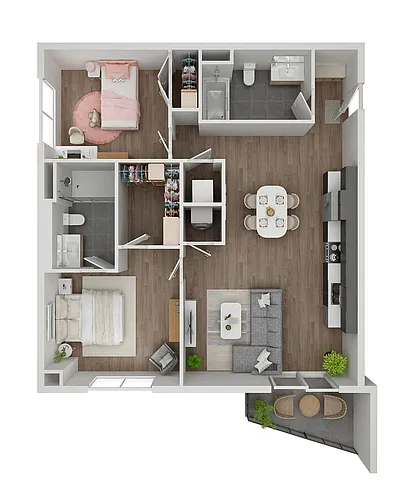 Floor plan 2 BDR 10