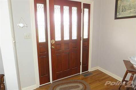 Nice front door with side windows.