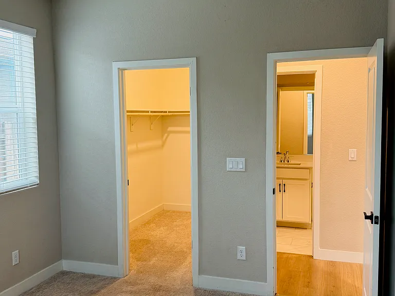 Guest bedroom with walk-in closet