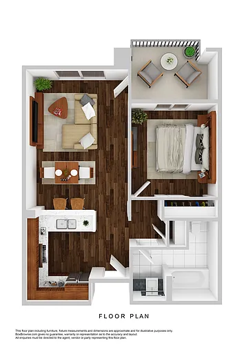 Floor plan 1 Bedroom 1 Bathroom