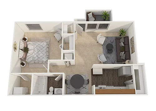 Floor plan One Bedroom Garden