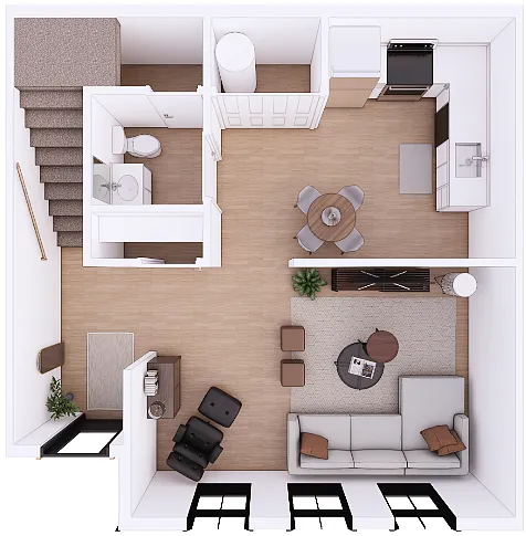 Floor plan 2 Bedroom Townhome