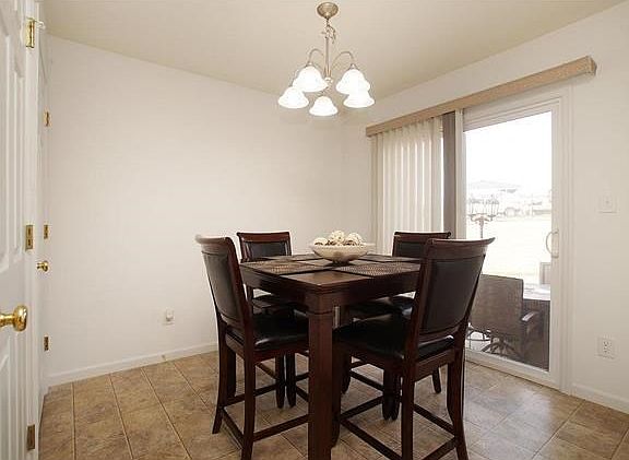 Dining area with door to the patio