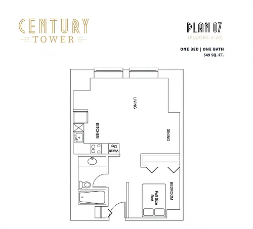 Floor plan 1 Bed 1 Bath 05(3-10)