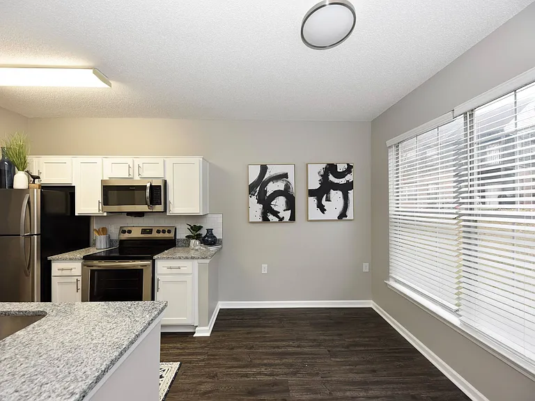 Dining Room + Hardwood Style Flooring