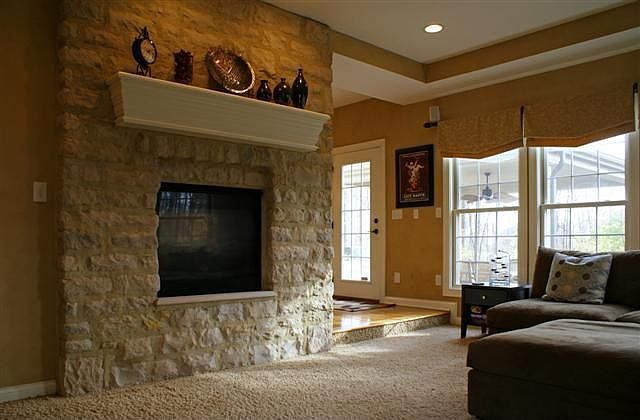 Warm Stone Gas Log Fireplace!