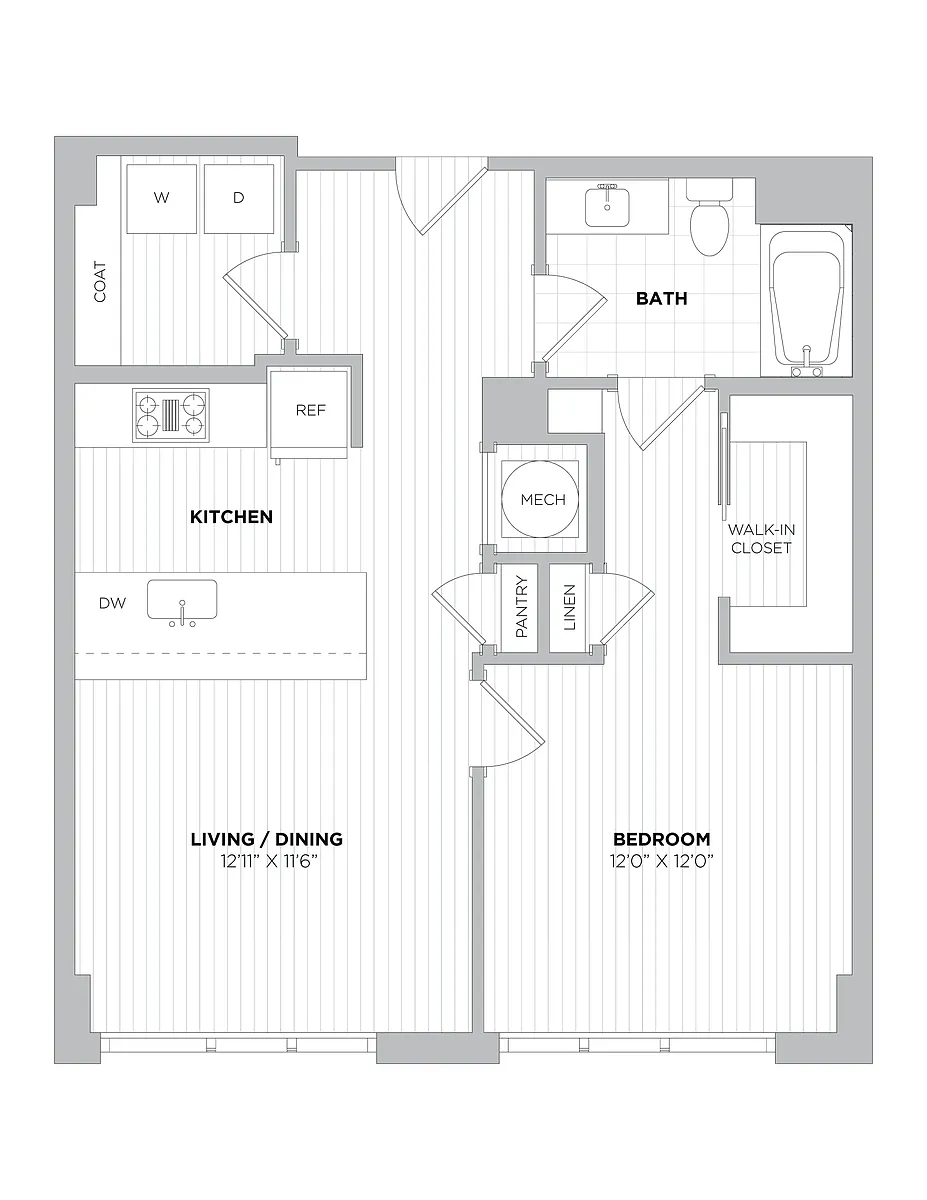 Floor plan 1 Bed/1 Bath-1B.2