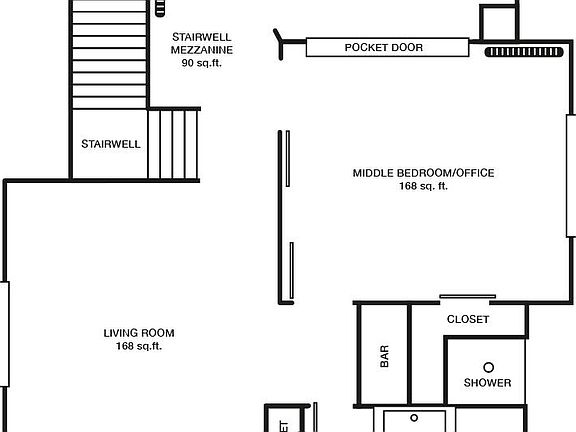 Floor plan with square footage.
