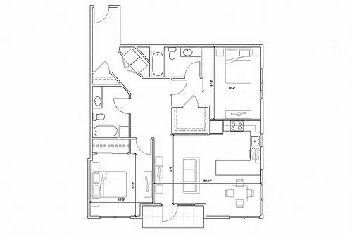 Floor plan 2X2 C1