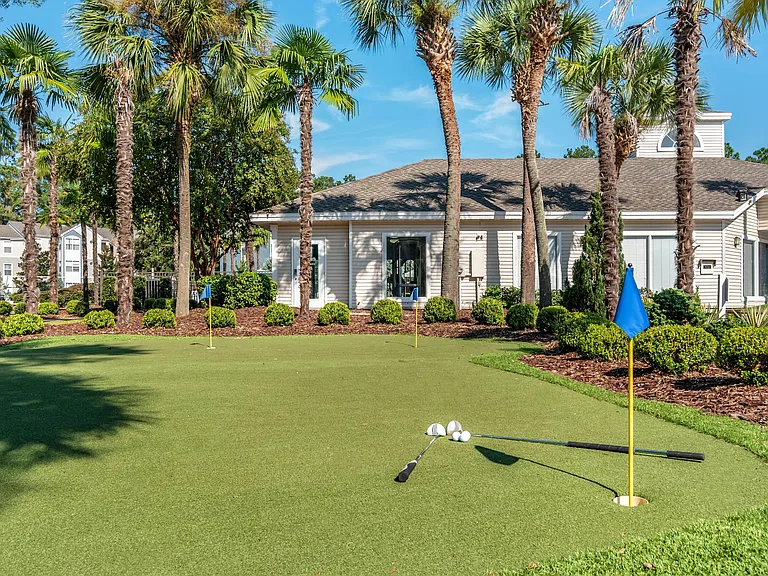 Hone your putting skills on our lush on-site green, a paradise for all outdoor enthusiasts.