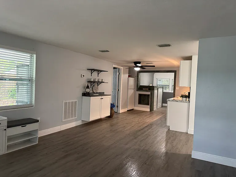 View from Living room into kitchen area