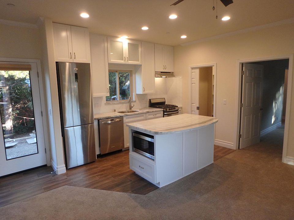 Euro designed modern kitchen with Microwave island