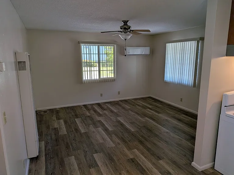 living room with new flooring