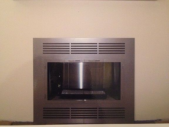 Steel Beam Mantel Fireplace
