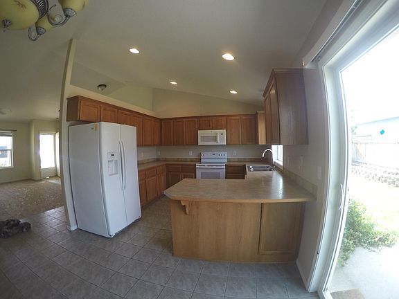 kitchen with a view of living room