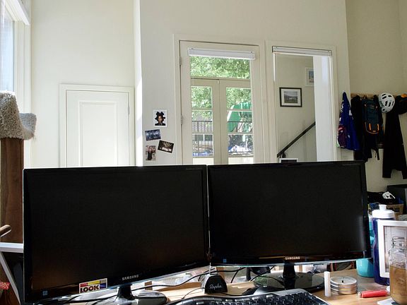 Office with view of front door.