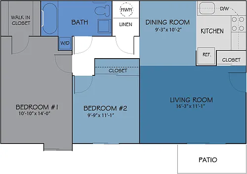 Floor plan 2 BR 1 BA Accessible